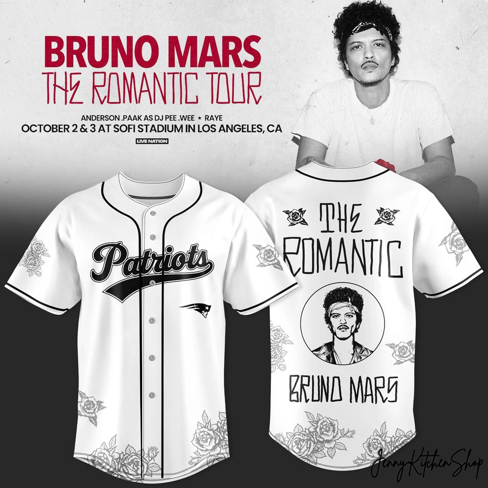 New England Patriots x Bruno Mars 2026 Romaric Tour Jersey