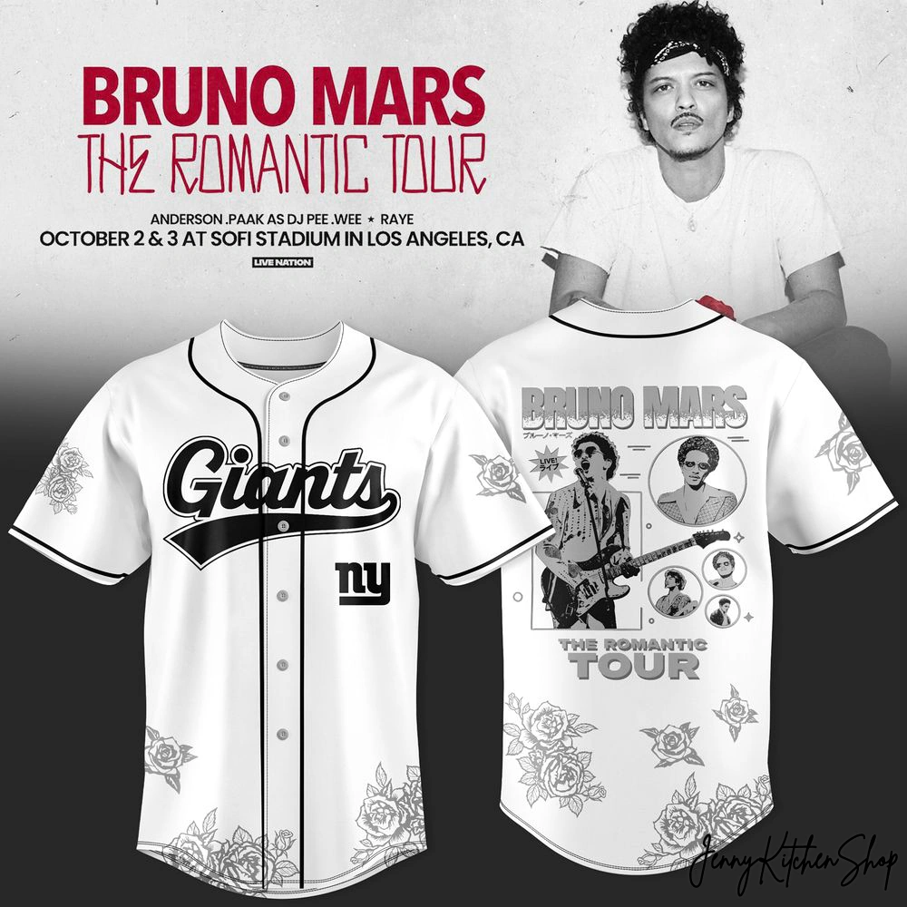 New York Giants x Bruno Mars 2026 Romaric Tour Jersey