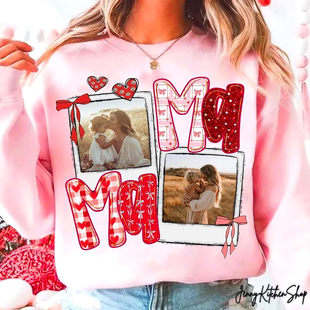 Preppy Mama Valentine Glitter Custom Shirt