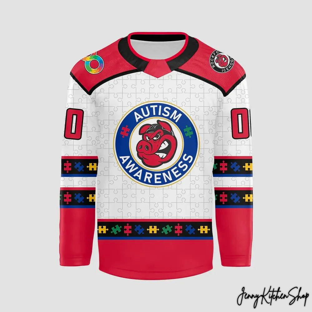 Rockford IceHogs Autism Awareness 2026 Special Hockey Jersey