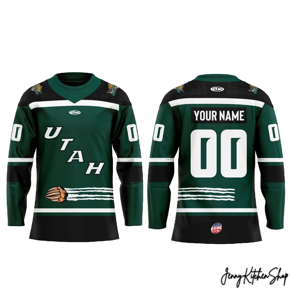 Utah Grizzlies 2026 Green Wordmark Hockey Jersey