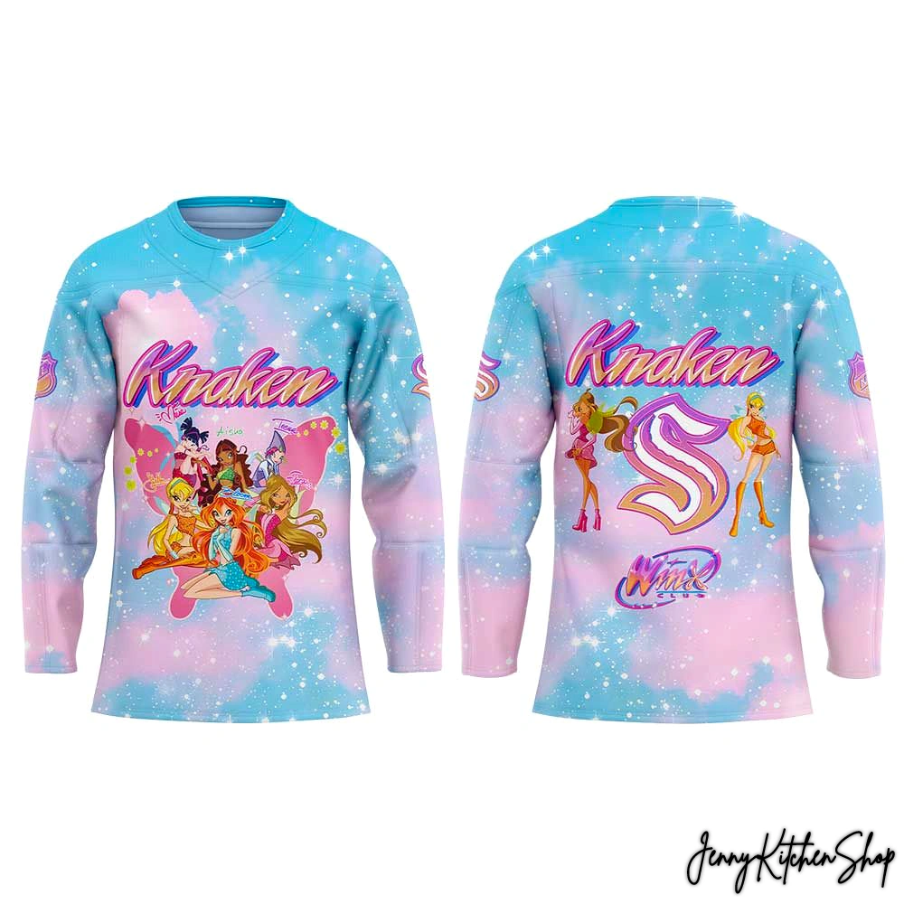 Winx Club x Seattle Kraken 2026 Beautiful Hockey Jersey