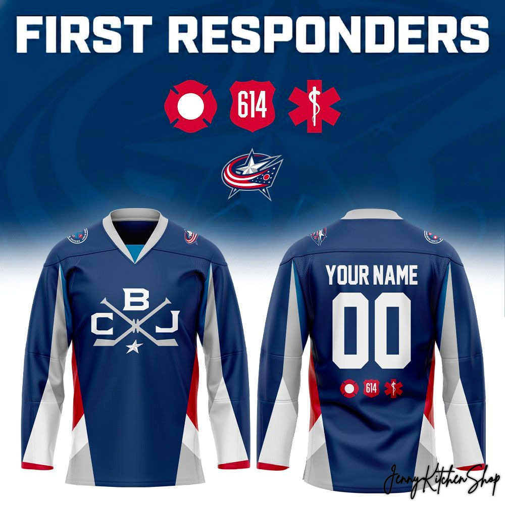 2026 Columbus Blue Jackets First Responders Fan Gear Hockey Jersey