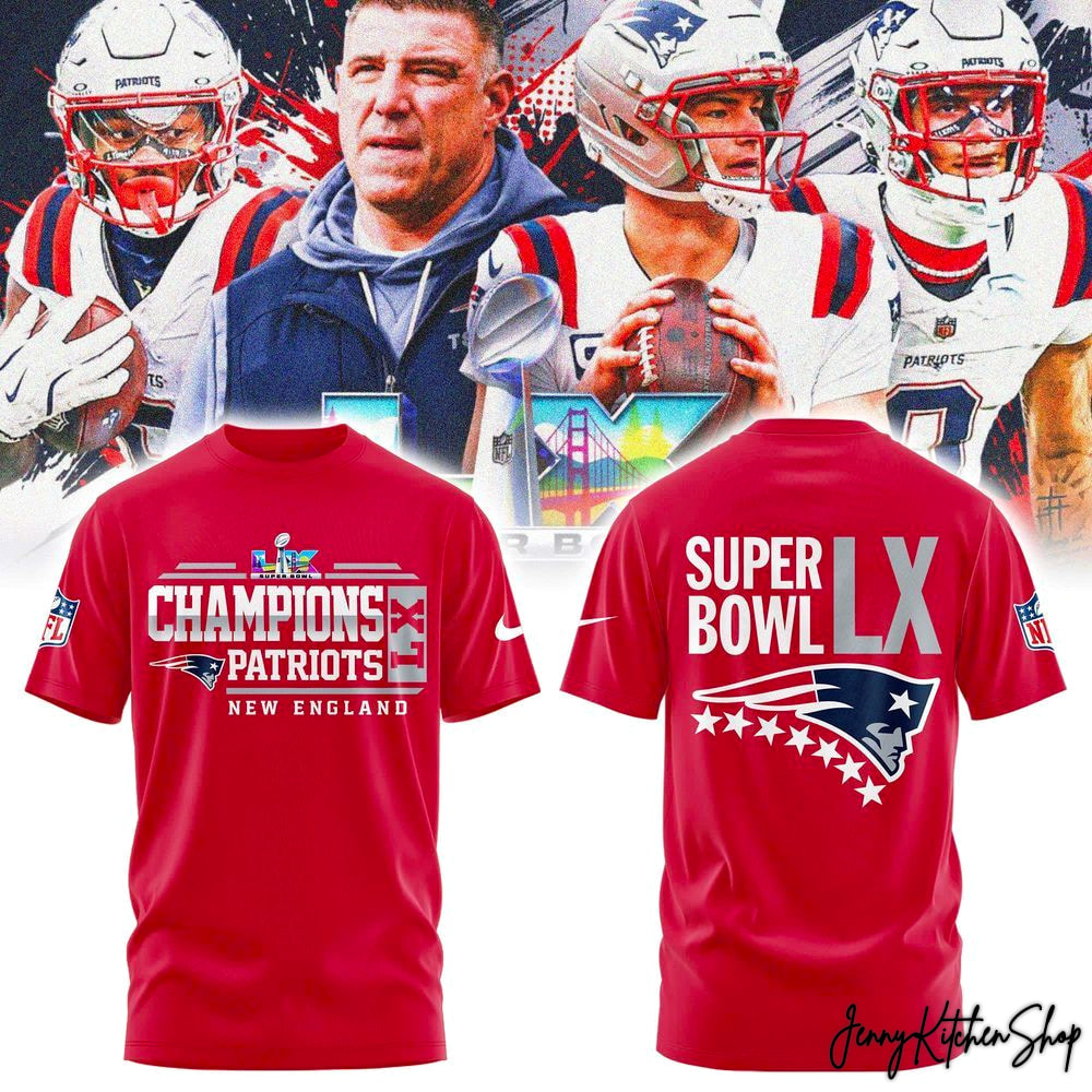 2026 NE Patriots Super Bowl Champions Red Hoodie