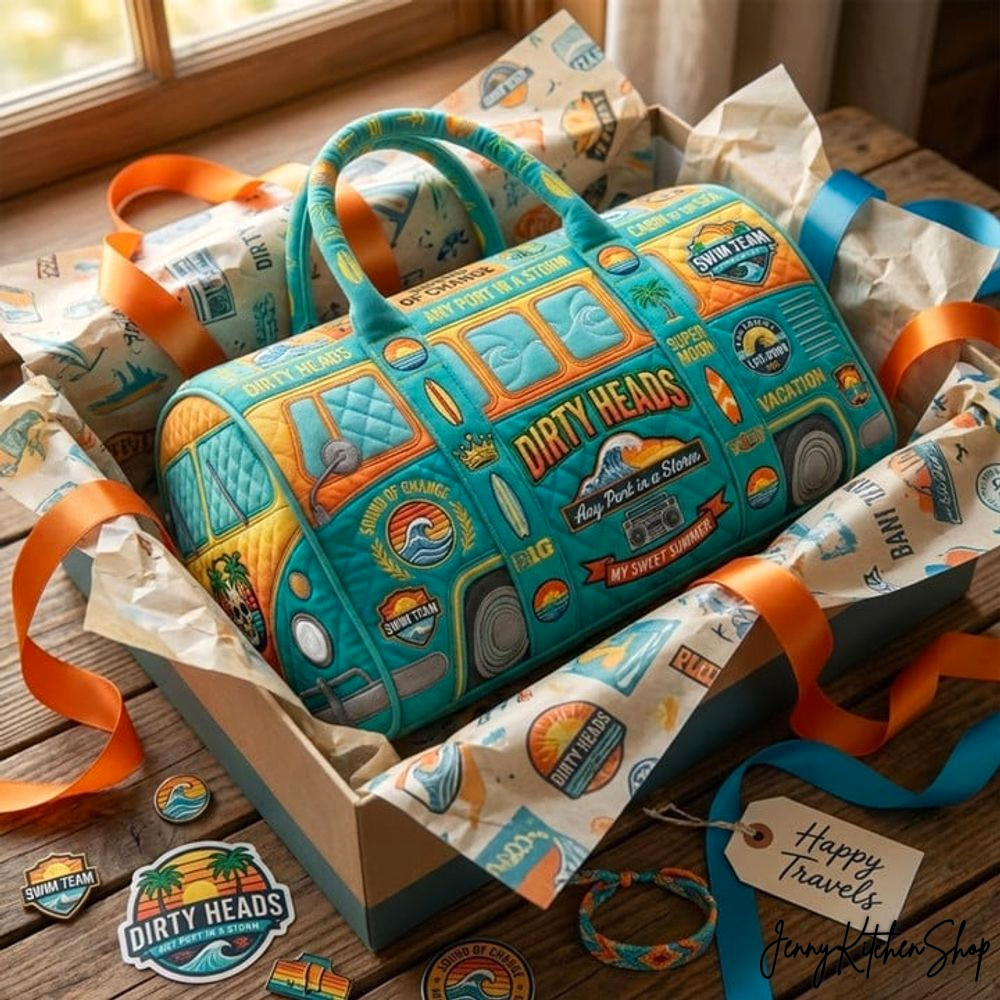 Dirty Heads Surf Van Retro Coastal Quilted Duffle Bag