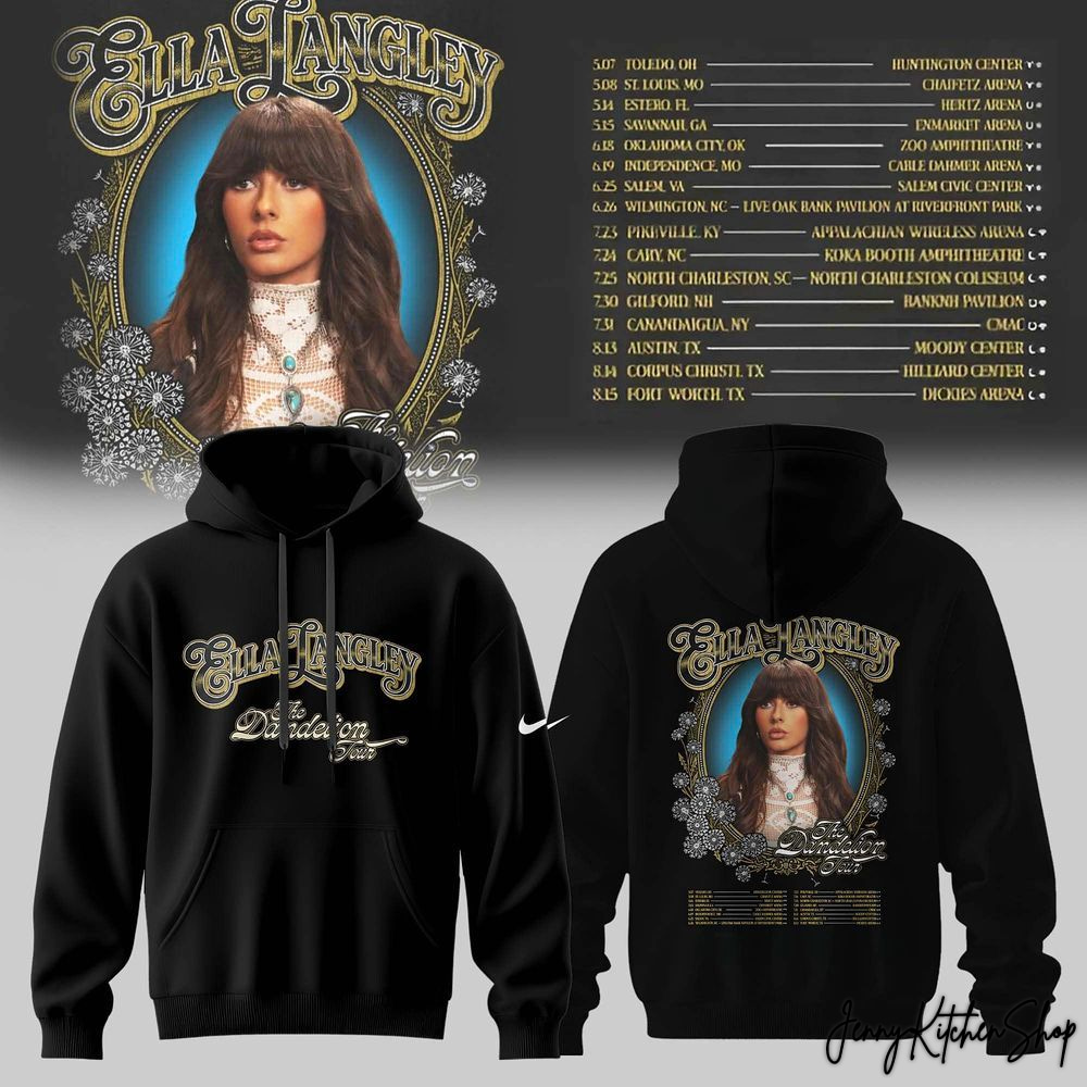 Ella Langley 2026 The Dandelion Tour Concert Schedule Vintage Floral Portrait Hoodie