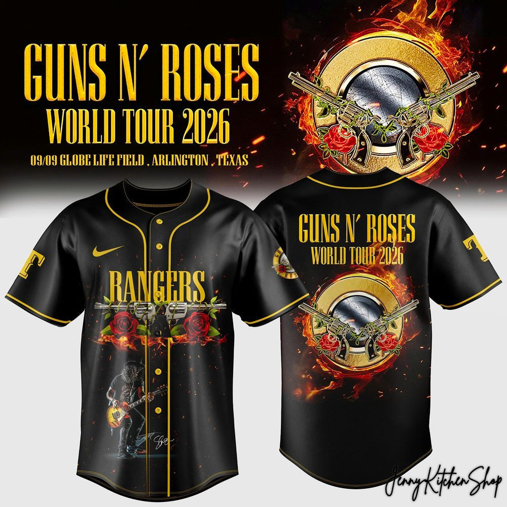 Guns N’ Roses Texas Rangers World Tour 2026 Jersey