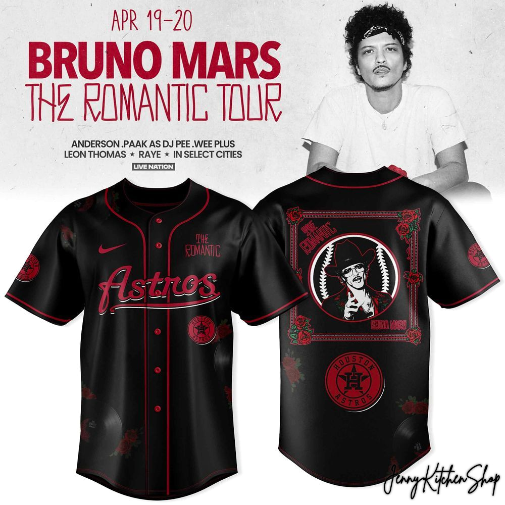 Houston Astros x Bruno Mars 2026 The Romantic Tour Jersey