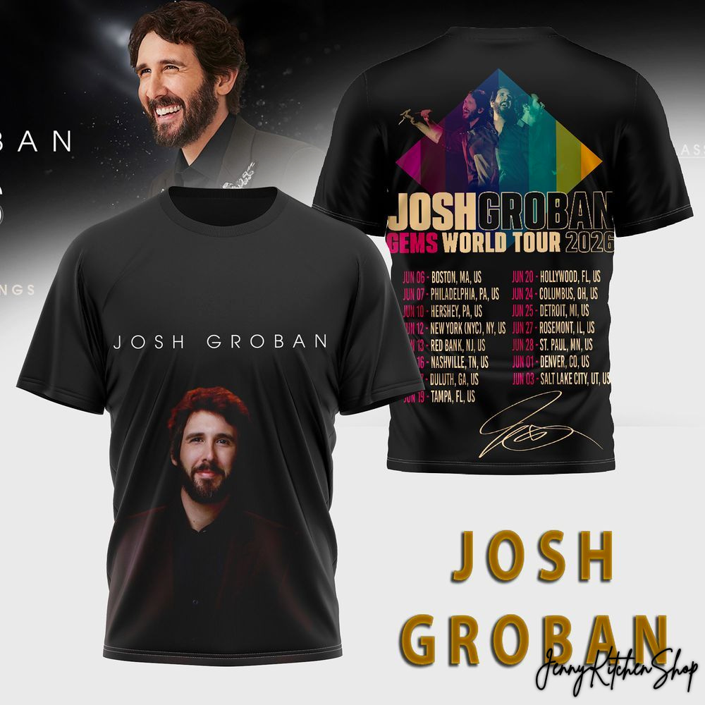 Josh Groban Official 2026 Concert Tour Dates Souvenir T-Shirt