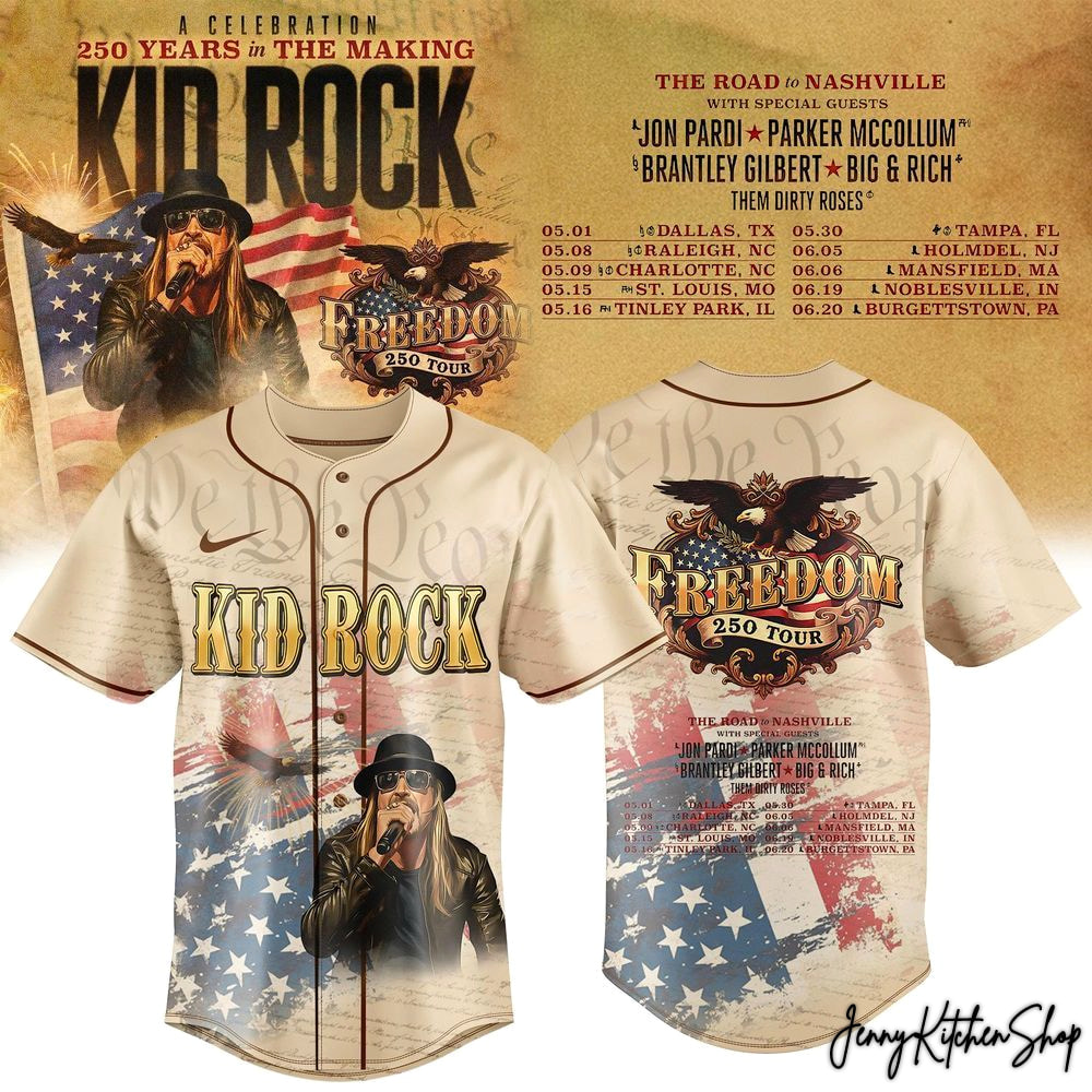 Kid Rock Freedom 250 Tour 2026 Limited Baseball Jersey