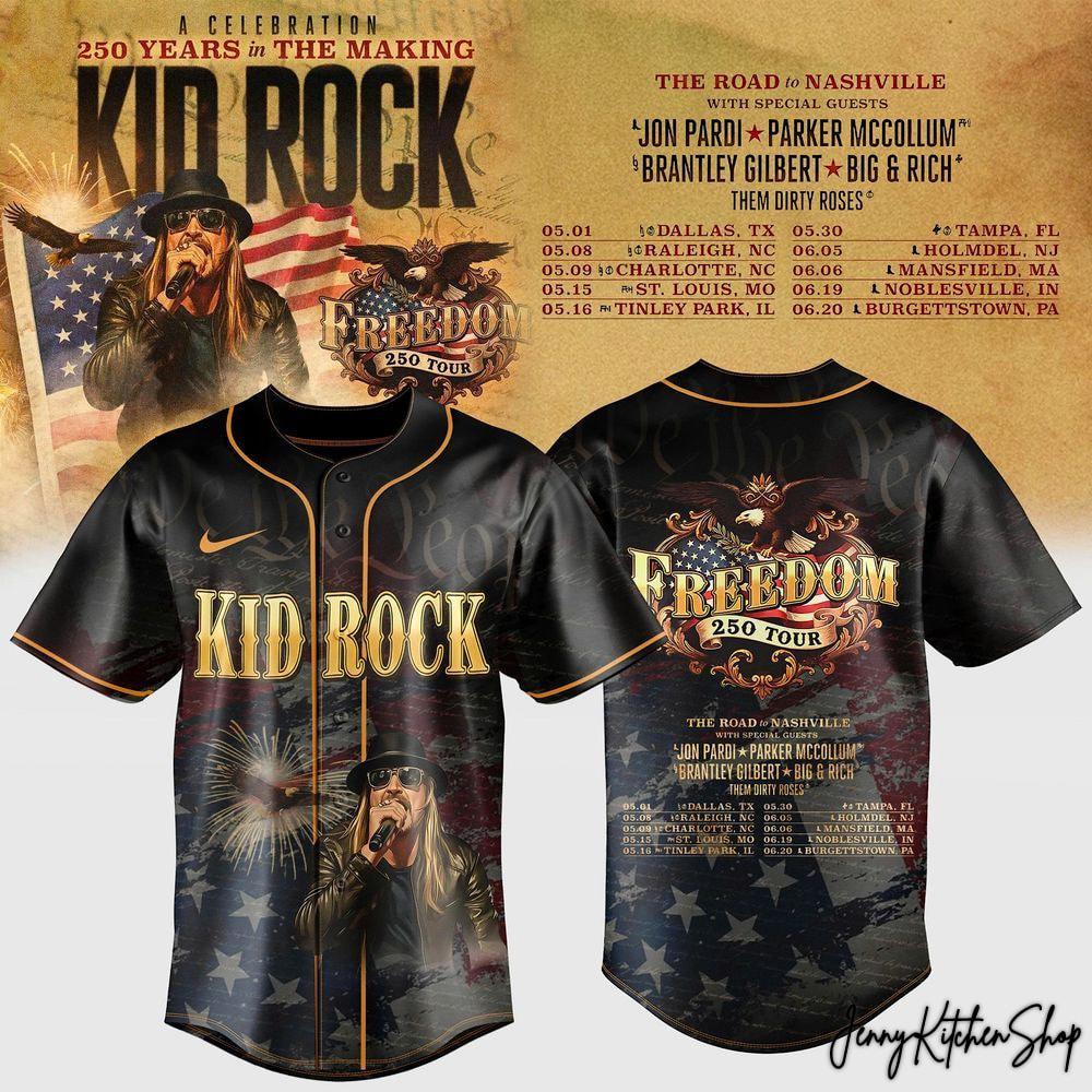 Kid Rock Freedom 250 Tour 2026 Limited Baseball Jersey
