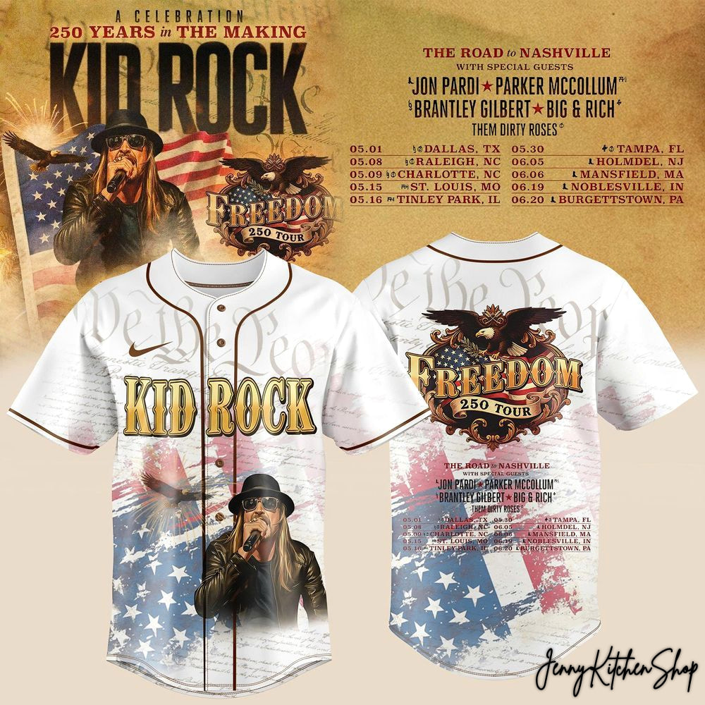 Kid Rock Freedom 250 Tour 2026 Limited Baseball Jersey