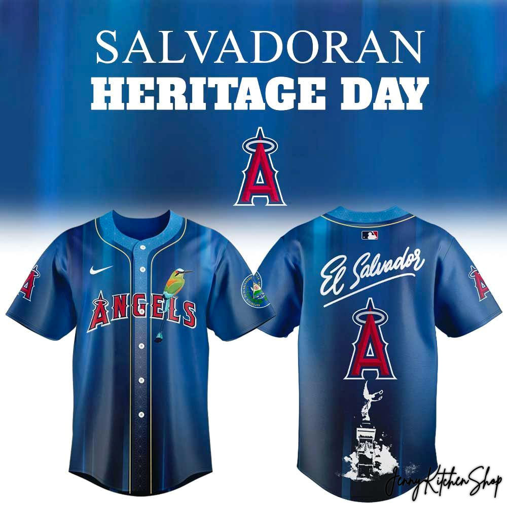 Los Angeles Angels Salvadoran Heritage 2026 Day Baseball Jersey