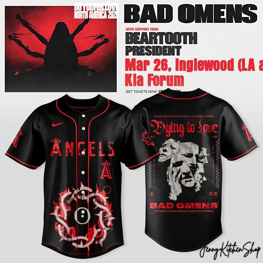 Los Angeles Angels X Bad Omens Do You Feel Love North American Tour 2026 Jersey