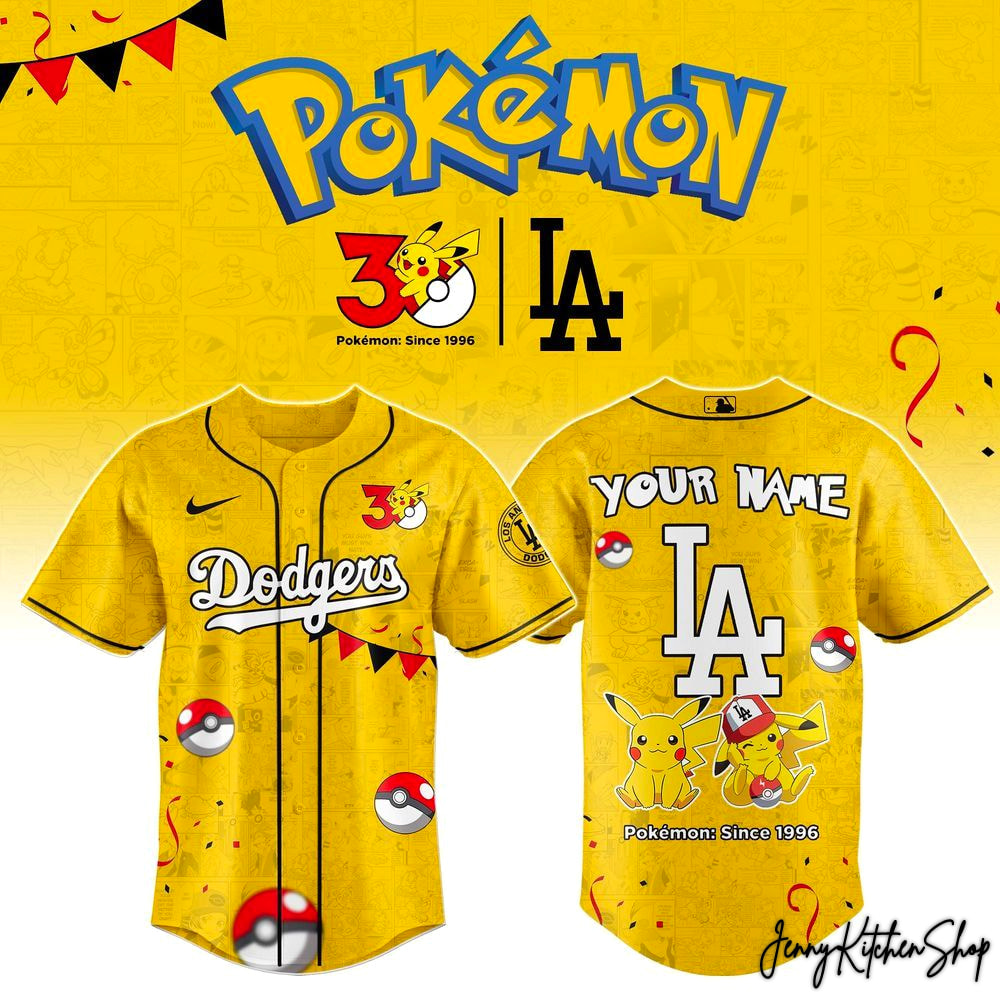 Los Angeles Dodgers x Pokemon 30th Anniversary 2026 Baseball Jersey