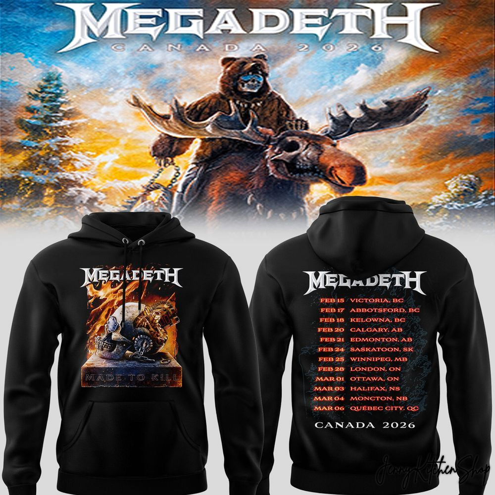 Megadeth Canada Tour 2026 Black Hoodie