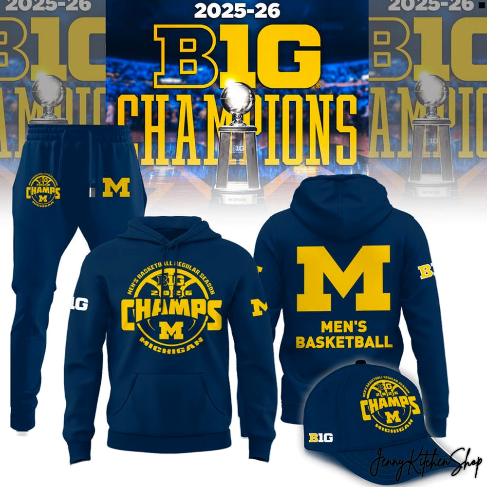 Michigan Wolverines Basketball 2026 Big Ten Champions Hoodie
