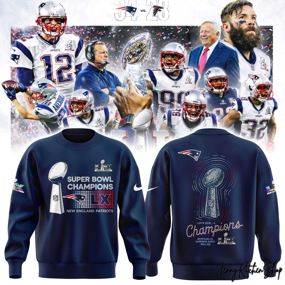 New England Patriots Super Bowl LX Champions 2026 For Fans Collection Shirt