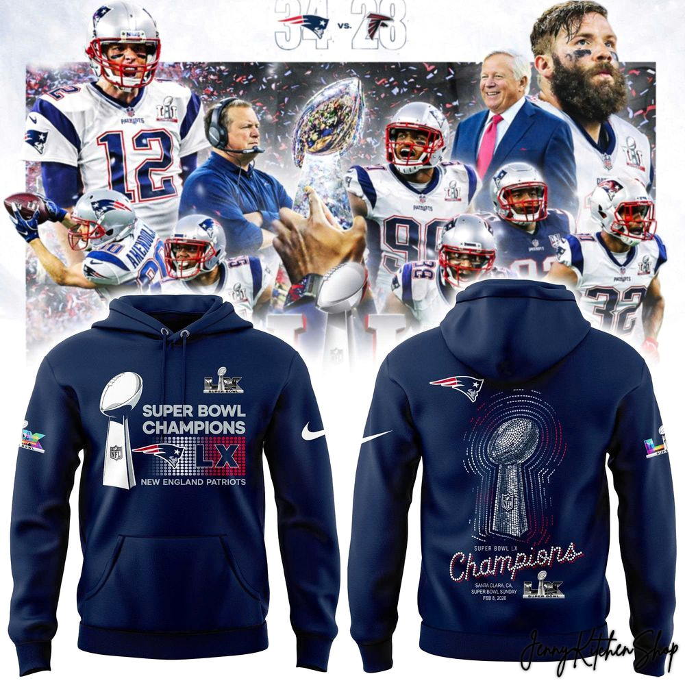 New England Patriots Super Bowl LX Champions 2026 For Fans Collection Shirt