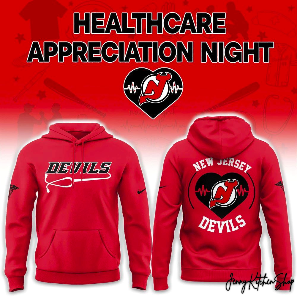 New Jersey Devils Healthcare Appreciation Night Heart 2026 Hoodie