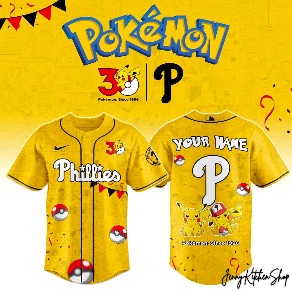 Philadelphia Phillies x Pokemon 30th Anniversary 2026 Baseball Jersey