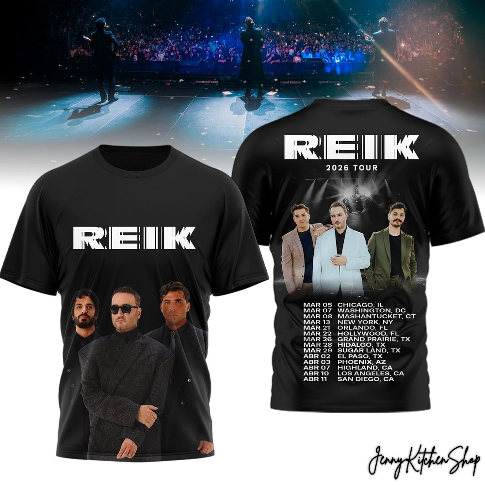 Reik 2026 US Tour Schedule Double Sided Printed Music T-Shirt