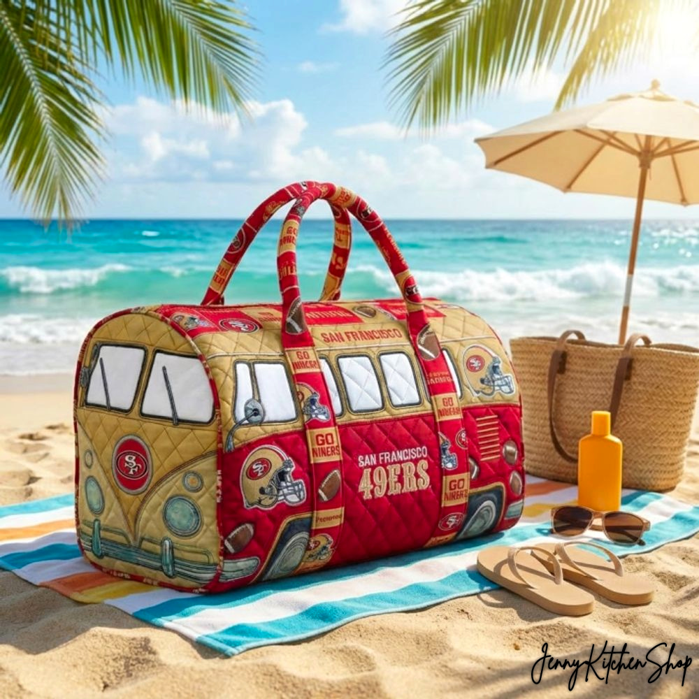 San Francisco 49ers Retro Camper Van Graphic Duffel Bag