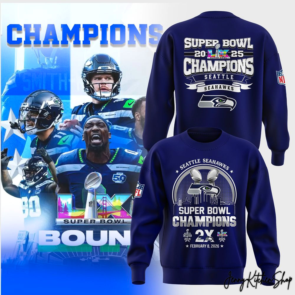 Seahawks Super Bowl 2026 Champions Limited Edition Skyline Graphic Sweatshirt