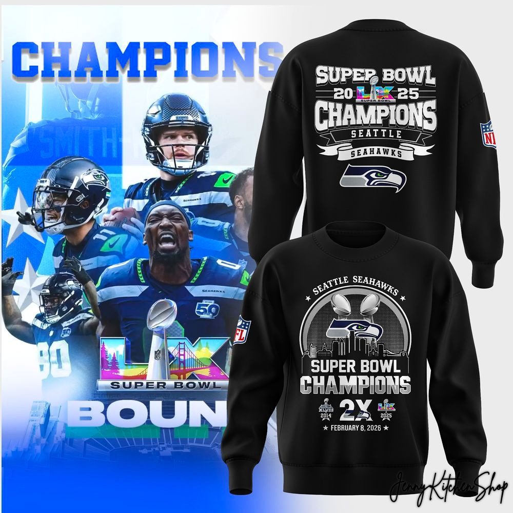 Seahawks Super Bowl 2026 Champions Limited Edition Skyline Graphic Sweatshirt
