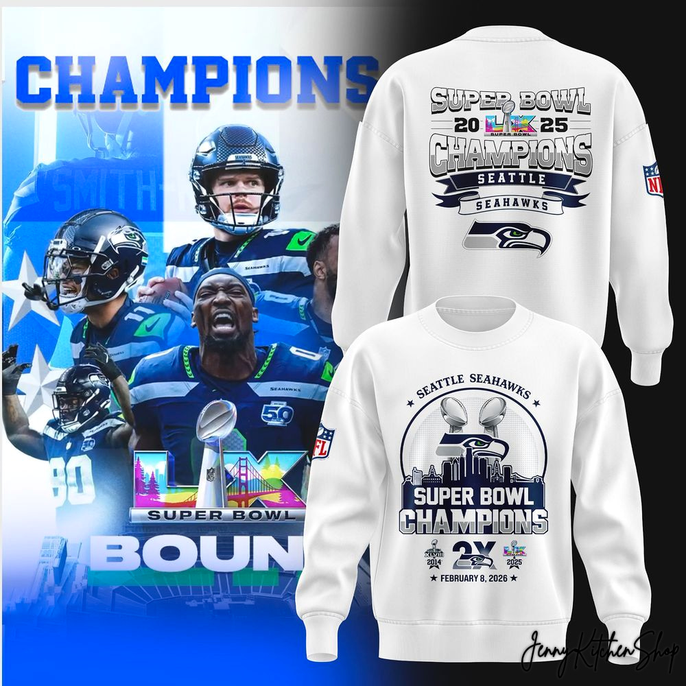 Seahawks Super Bowl 2026 Champions Limited Edition Skyline Graphic Sweatshirt