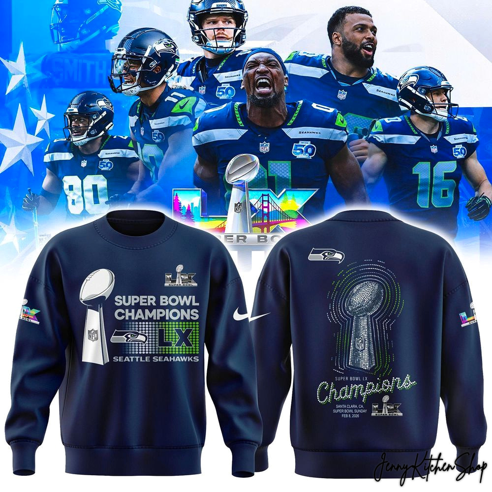 Seahawks Super Bowl 2026 Victory Celebration Trophy Design T-Shirt