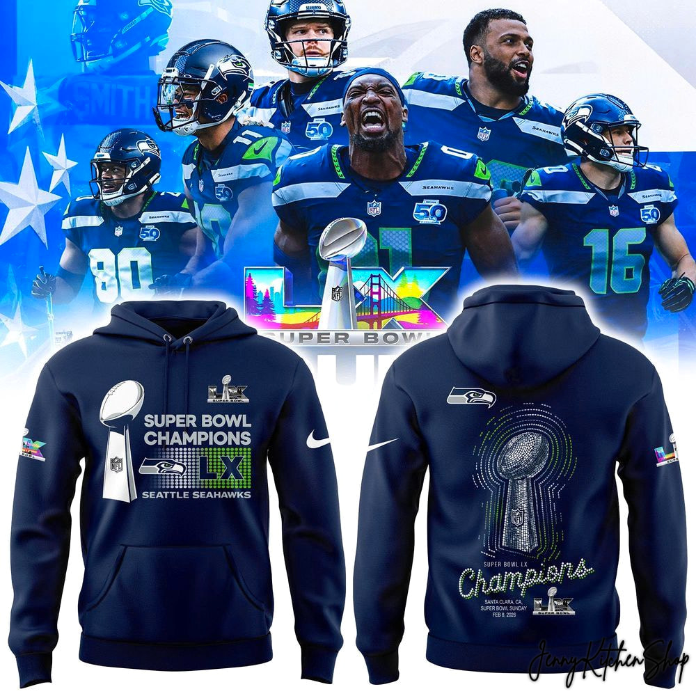 Seahawks Super Bowl 2026 Victory Celebration Trophy Design T-Shirt