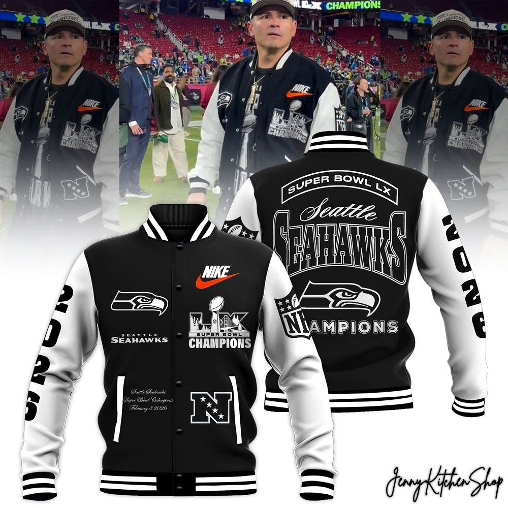 Seattle Seahawks 2025 Super Bowl LX Champions Baseball Jacket