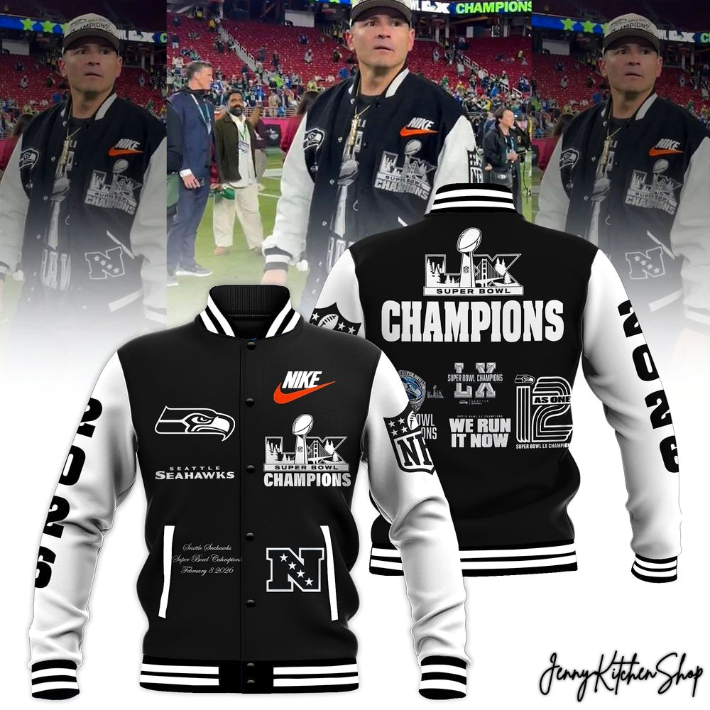 Seattle Seahawks 2025 Super Bowl LX Champions Baseball Jacket