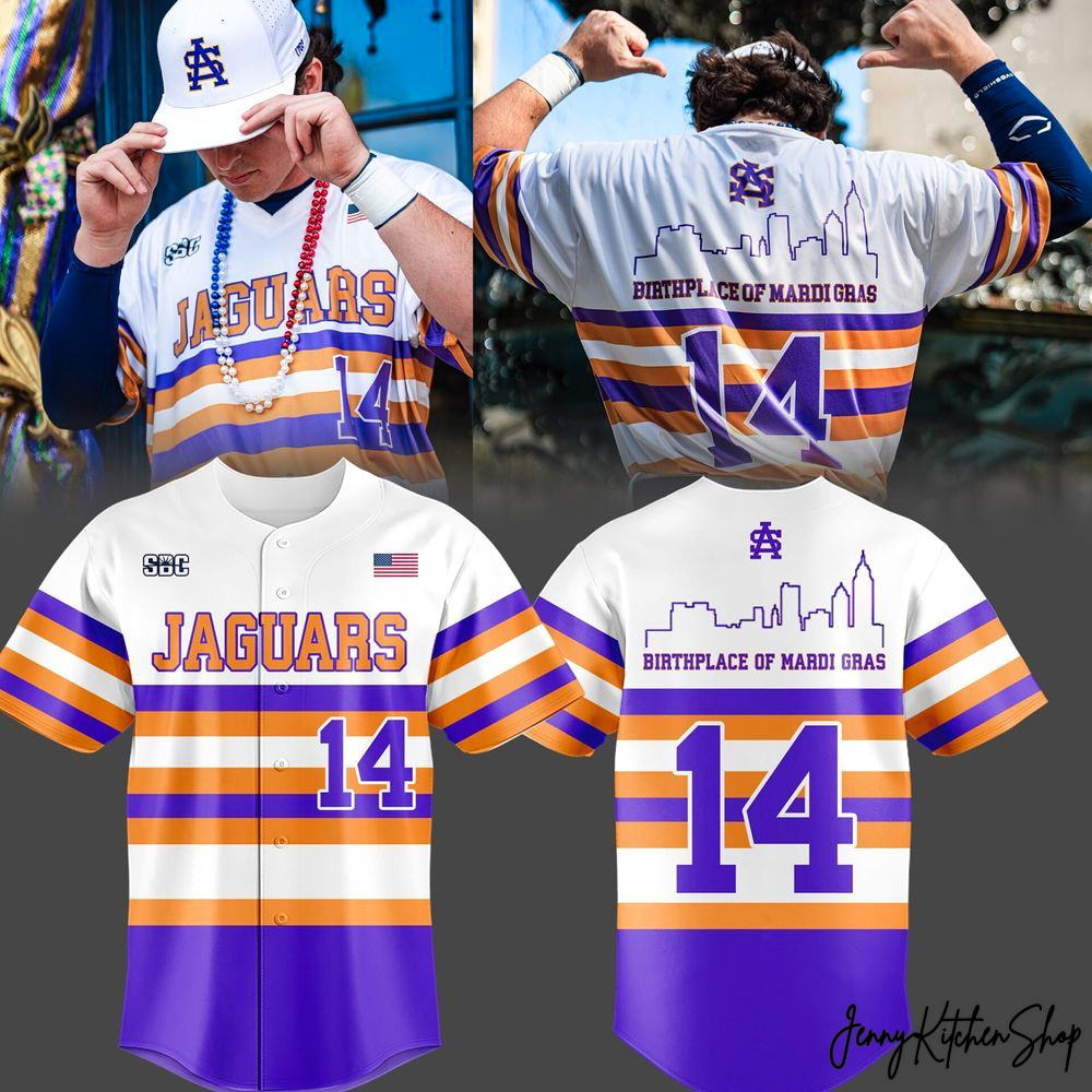 South Alabama Jaguars Birthplace Of Mardi Gras 2026 Baseball Jersey