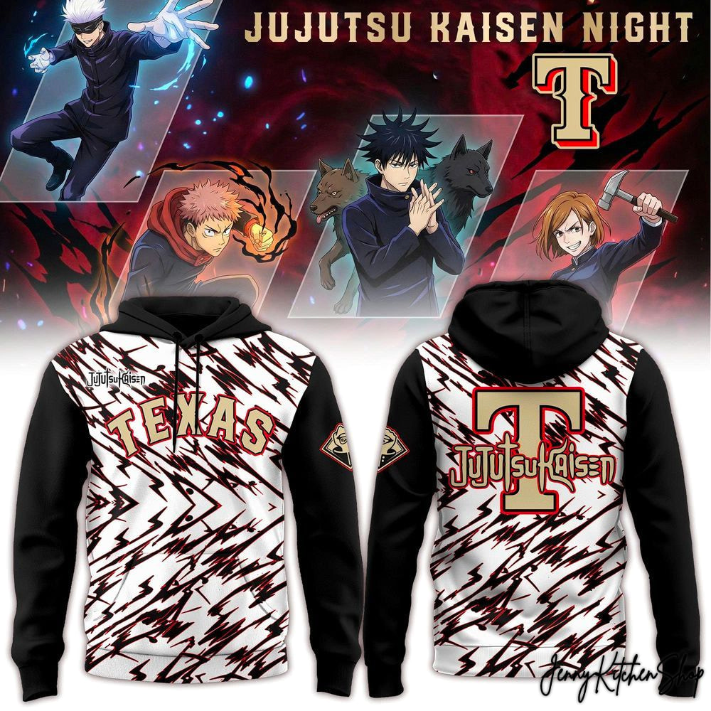 Texas Rangers Jujutsu Kaisen 2026 Theme Night Limited Hoodie