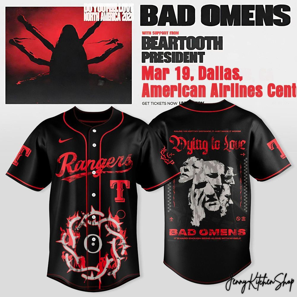 Texas Rangers x Bad Omens 2026 Do You Feel Love North Tour Jersey