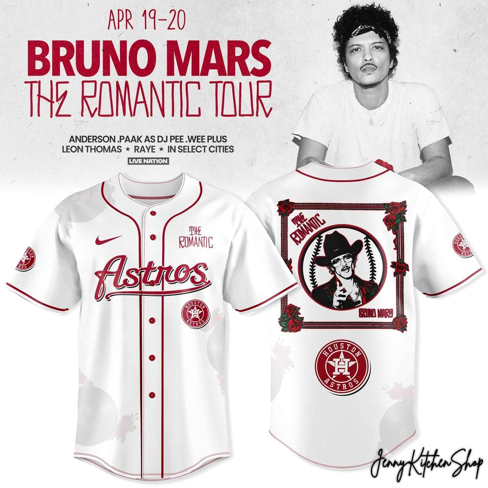 The Romantic Tour 2026 Houston Astros x Bruno Mars Jersey