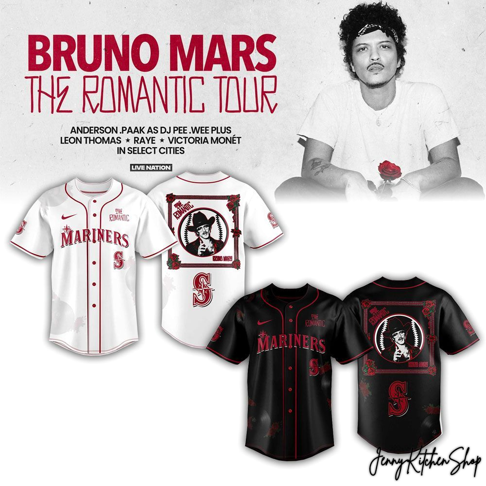 The Romantic Tour 2026 Seattle Mariners x Bruno Mars Jersey
