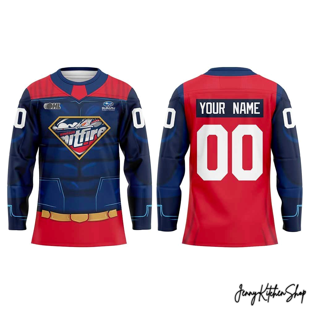 Windsor Spitfires Super Hero Night 2026 Special Hockey Jersey