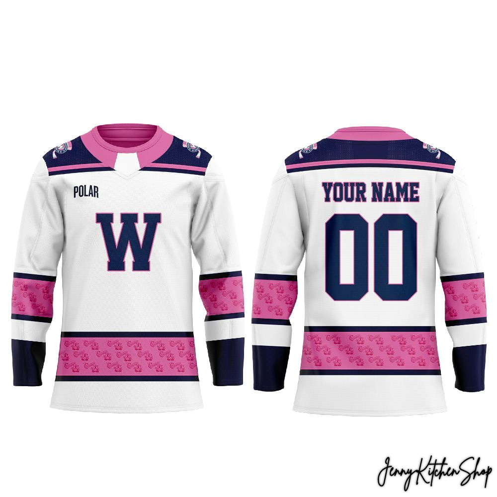 Worcester Railers Pink In The Rink Customizable Fan Hockey Jersey