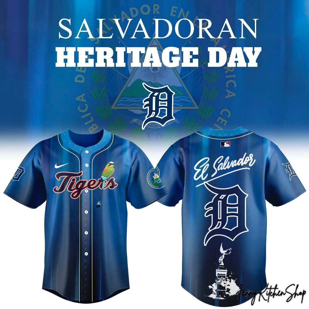 Detroit Tigers Salvadoran Heritage Day 2026 Baseball Jersey
