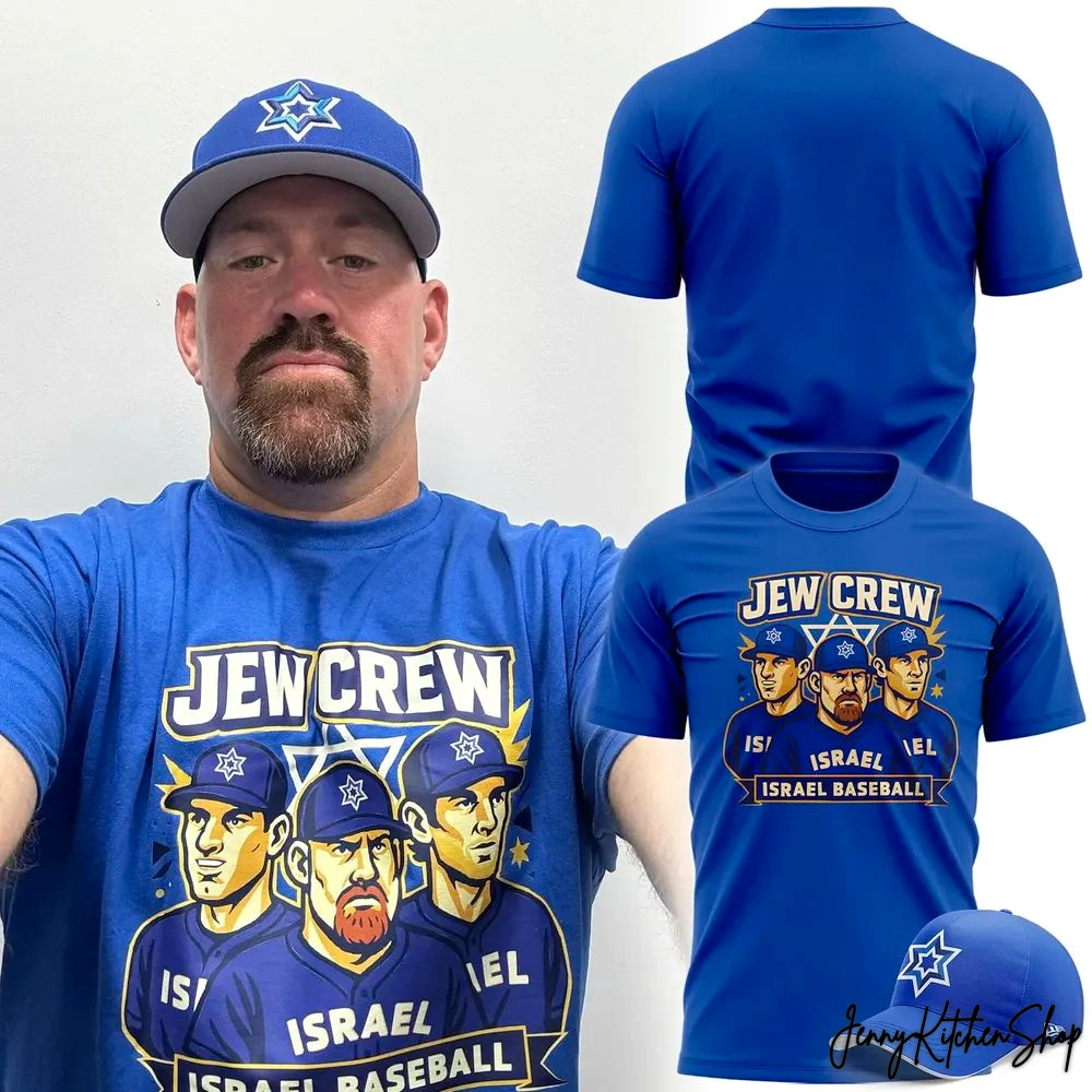 Israel Baseball Jew Crew T-Shirt, Cap
