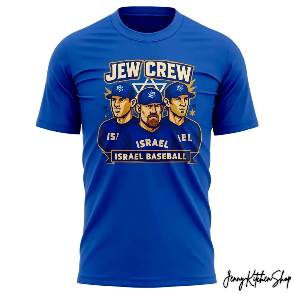 Israel Baseball Jew Crew T-Shirt, Cap