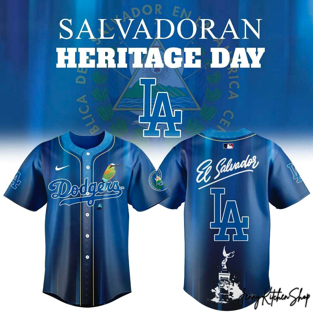 Los Angeles Dodgers Salvadoran Heritage Day 2026 Baseball Jersey