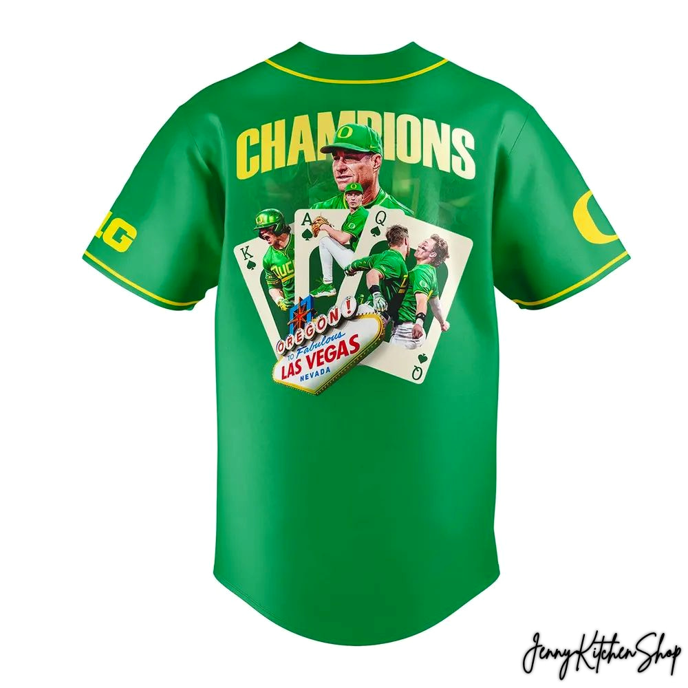 Oregon Ducks Baseball Champions Las Vegas 2026 Baseball Jersey