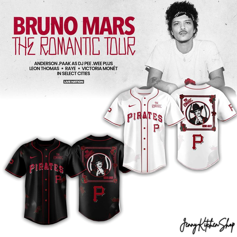 The Romantic Tour 2026 Pittsburgh Pirates x Bruno Mars Jersey