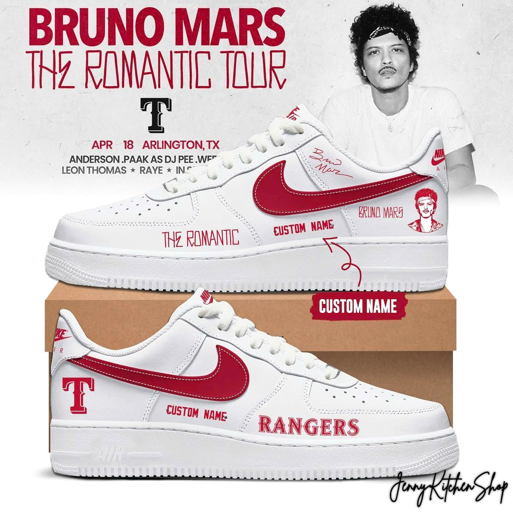 The Romantic Tour 2026 Texas Rangers x Bruno Mars Shoes