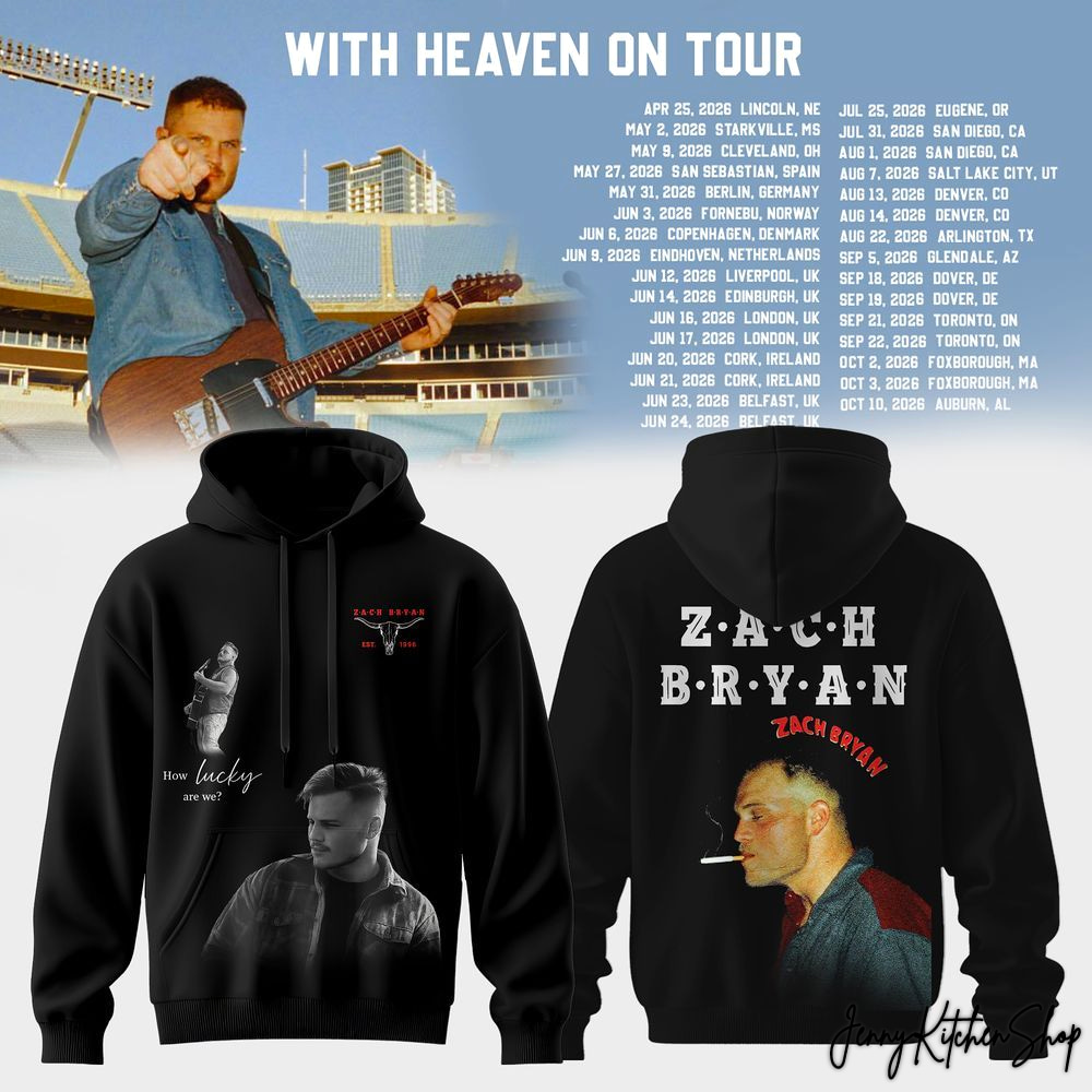 Zach Bryan Merch 2026 With Heaven On Tour Hoodie